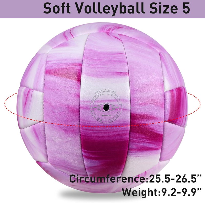EVZOM Super Soft Volleyball Beach Volleyball Official Size 5 for Outdoor/Indoor/Pool/Gym/Training Premium Volleyballs Equipment Durability Stability Sports Ball - Image 4
